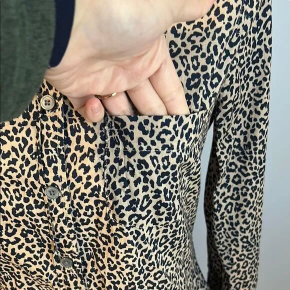 J. Crew Leopard Print Casual Button Down Shirt - Picture 5 of 5